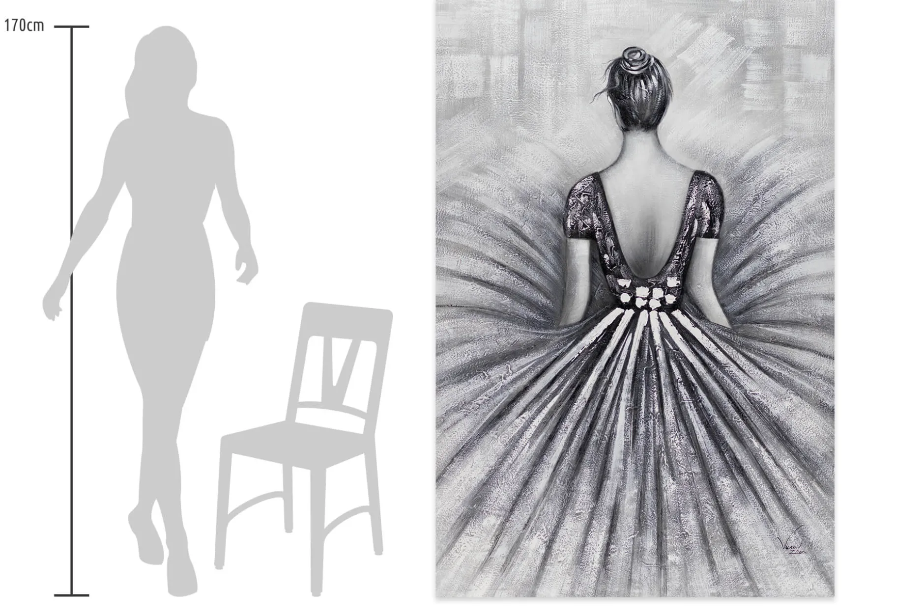XXL Öl Gemälde 'Composed Ballerina' | Handgemaltes Unikat