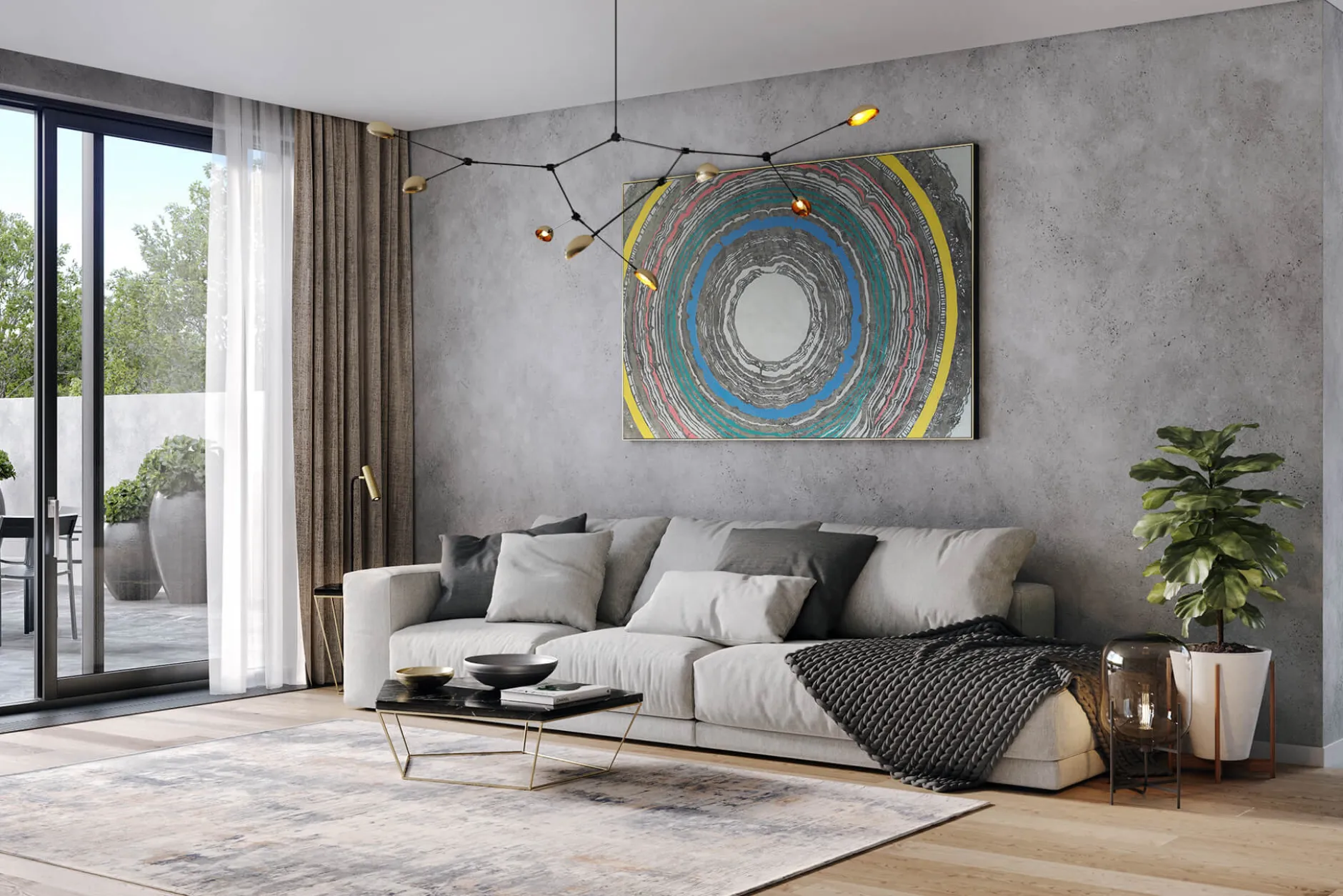 XXL Öl Gemälde 'Concentric Colors' | Handgemaltes Unikat