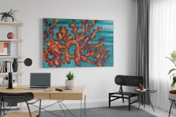 XXL Öl Gemälde 'Corals of Blaze' | Handgemaltes Unikat
