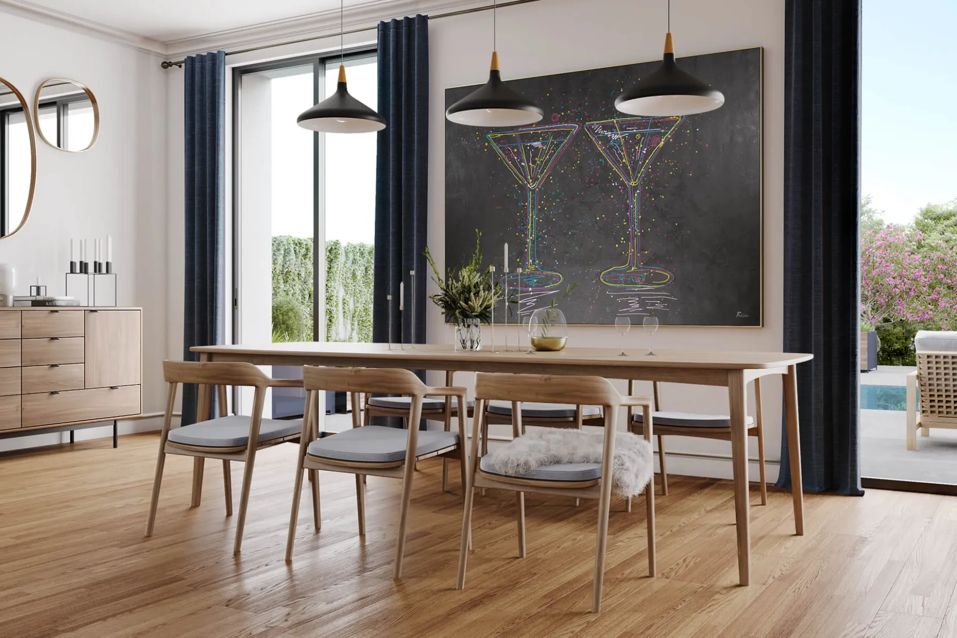XXL Öl Gemälde 'Cosmopolitan Night' | Handgemaltes Unikat