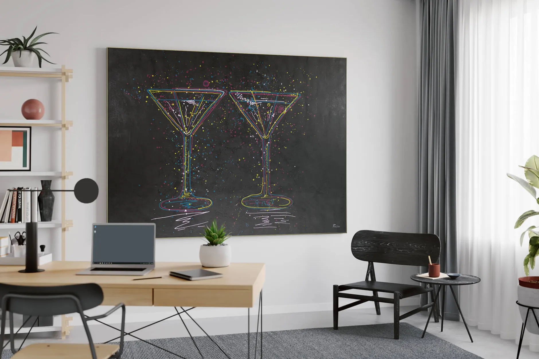 XXL Öl Gemälde 'Cosmopolitan Night' | Handgemaltes Unikat