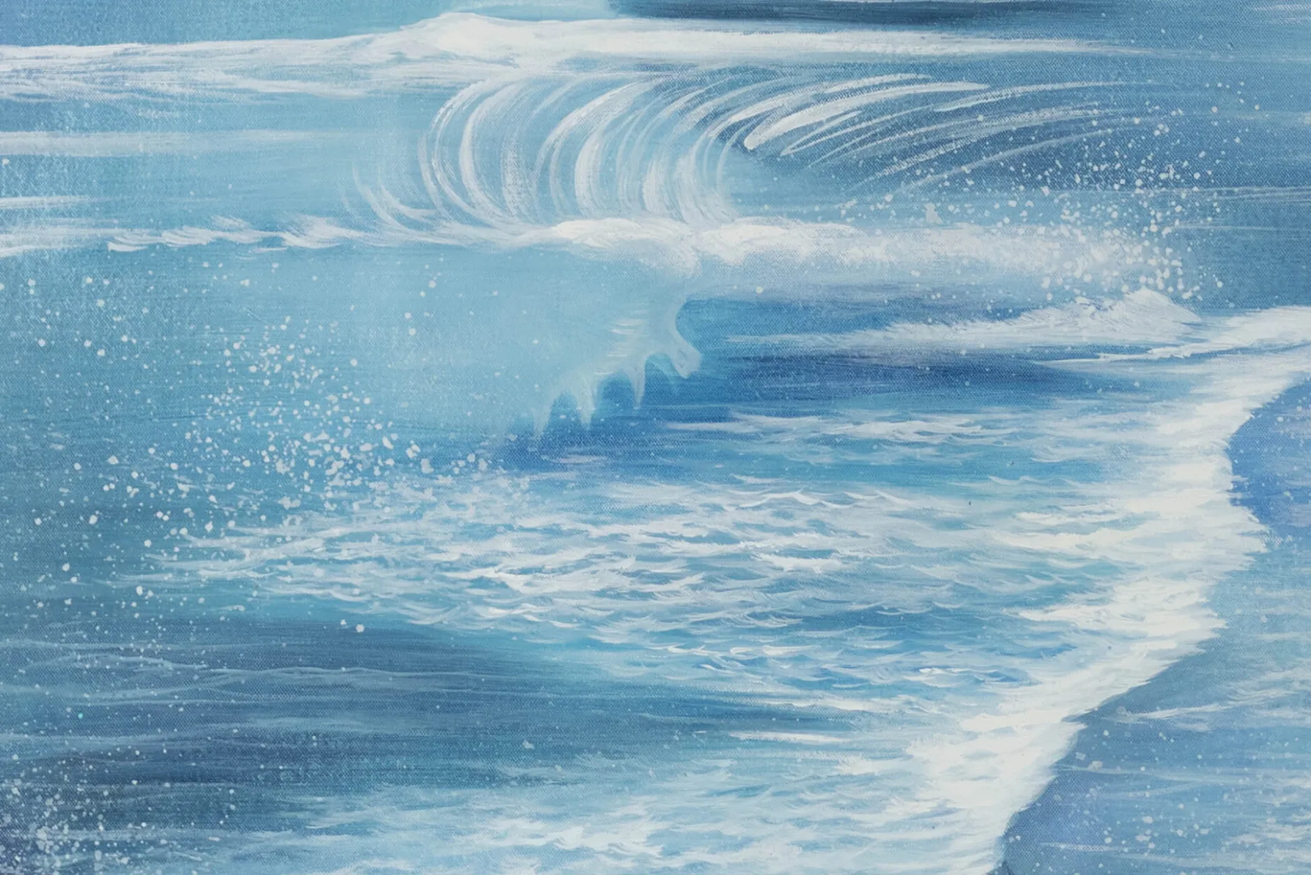 XXL Öl Gemälde 'Crashing Waves' | Handgemaltes Unikat