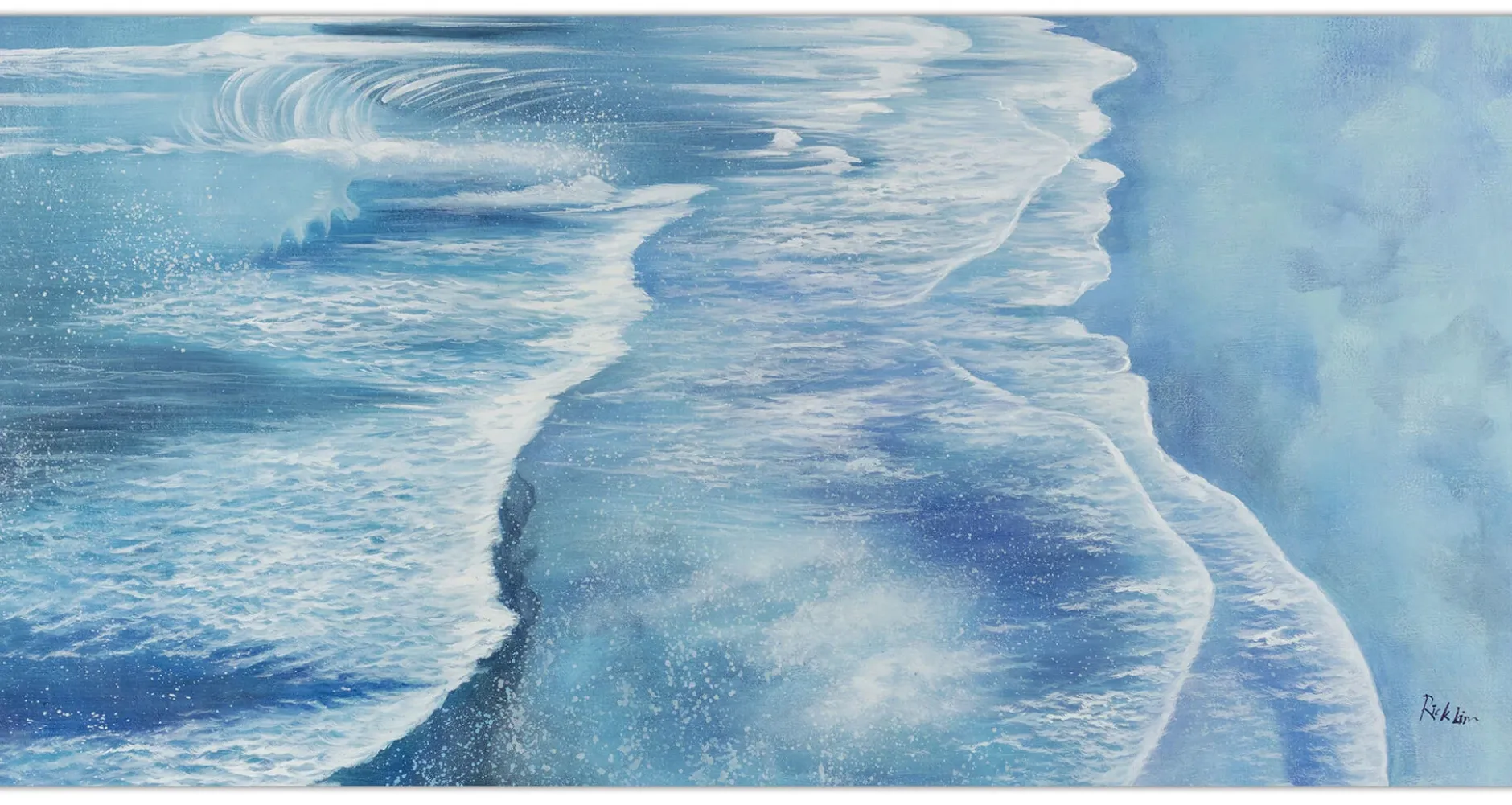 XXL Öl Gemälde 'Crashing Waves' | Handgemaltes Unikat