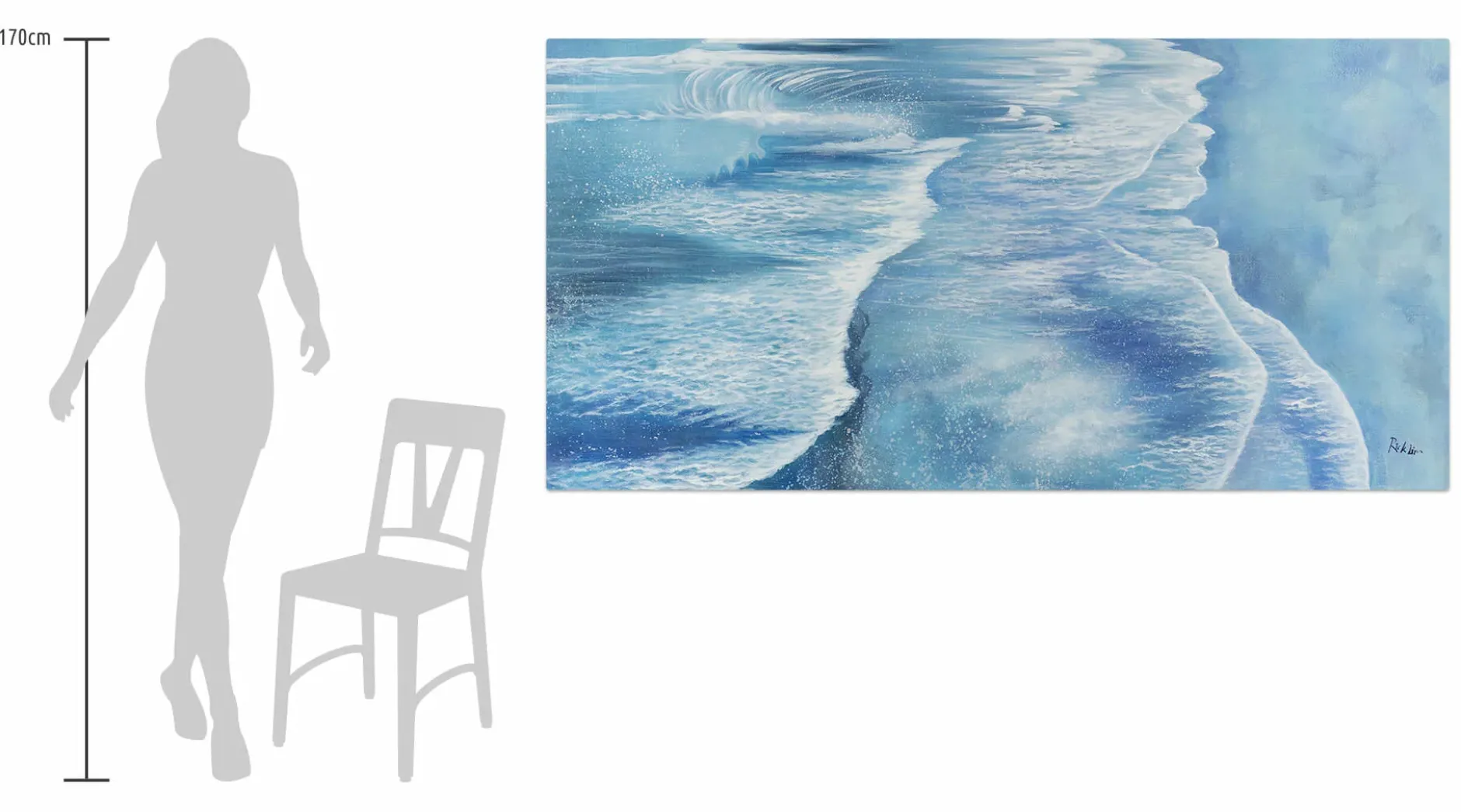 XXL Öl Gemälde 'Crashing Waves' | Handgemaltes Unikat