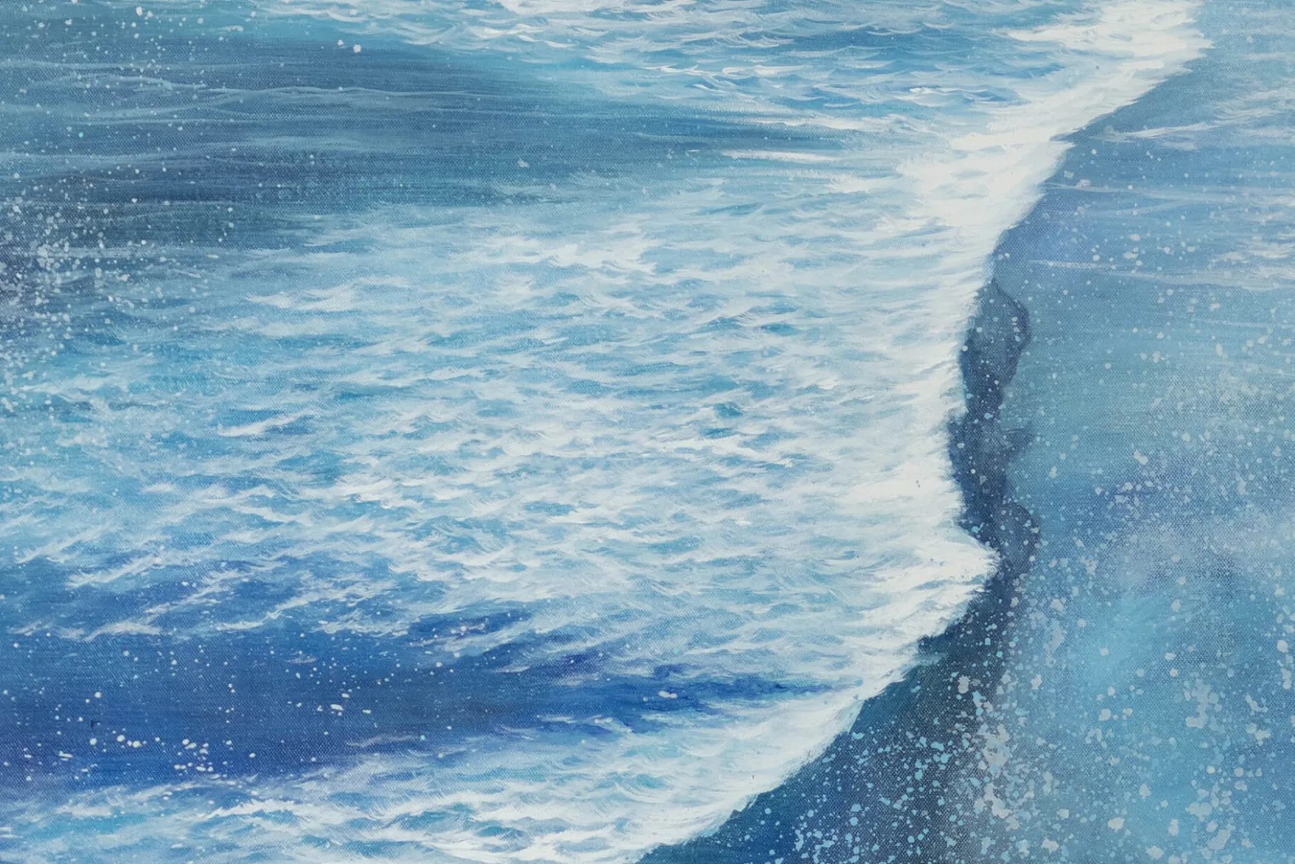 XXL Öl Gemälde 'Crashing Waves' | Handgemaltes Unikat