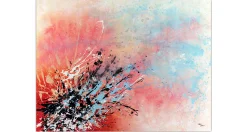 XXL Öl Gemälde 'Crimson Sparklers' | Handgemaltes Unikat