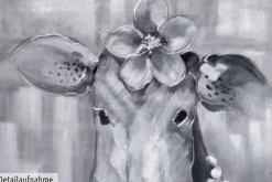 XXL Öl Gemälde 'Crowned Cow' | Handgemaltes Unikat