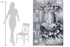 XXL Öl Gemälde 'Crowned Cow' | Handgemaltes Unikat