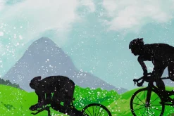 XXL Öl Gemälde 'Cycling in the hills' | Handgemaltes Unikat