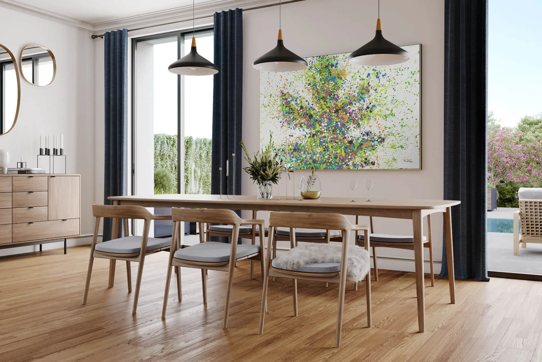 XXL Öl Gemälde 'Dancing Tree' | Handgemaltes Unikat