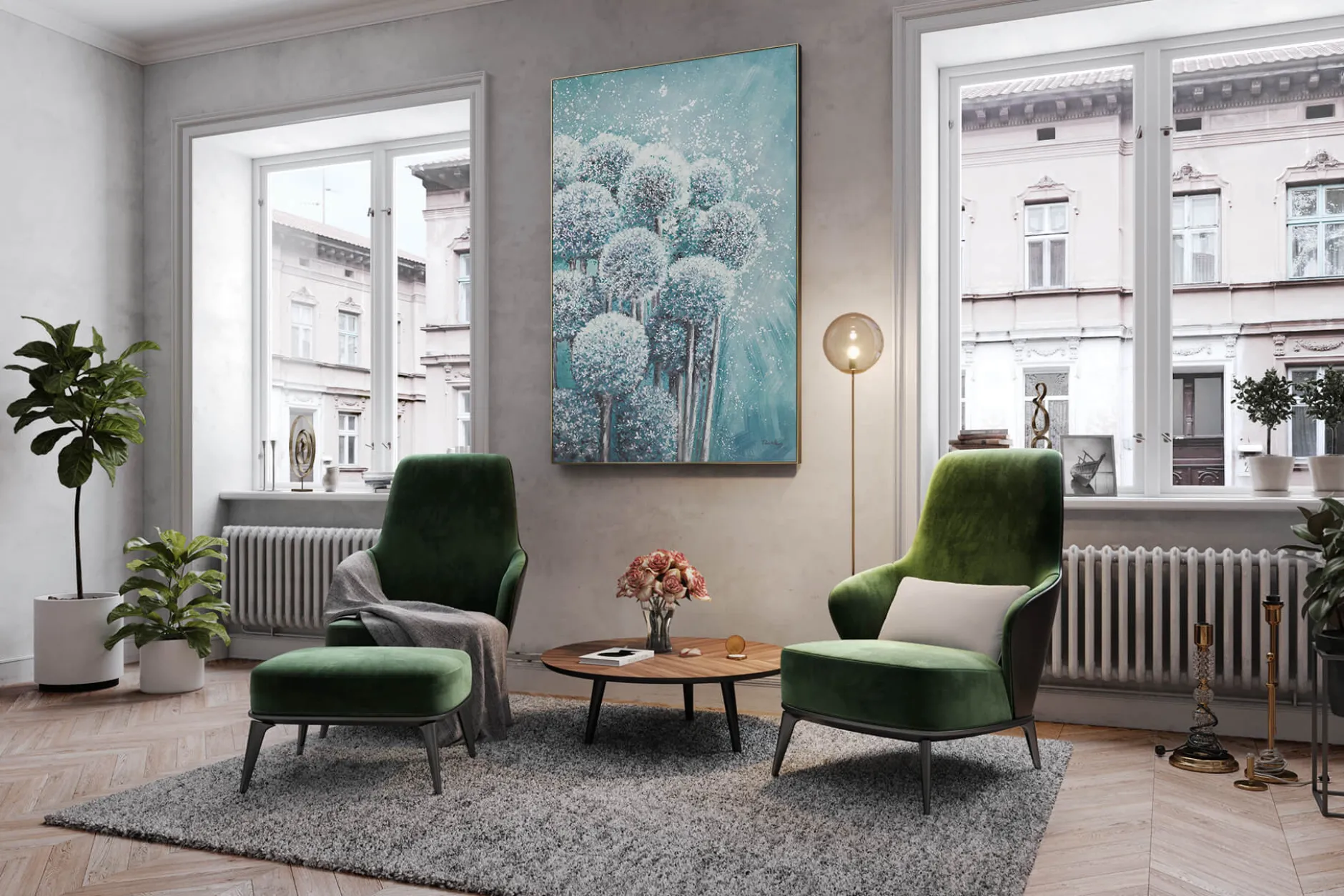 XXL Öl Gemälde 'Dandelion Dreams' | Handgemaltes Unikat