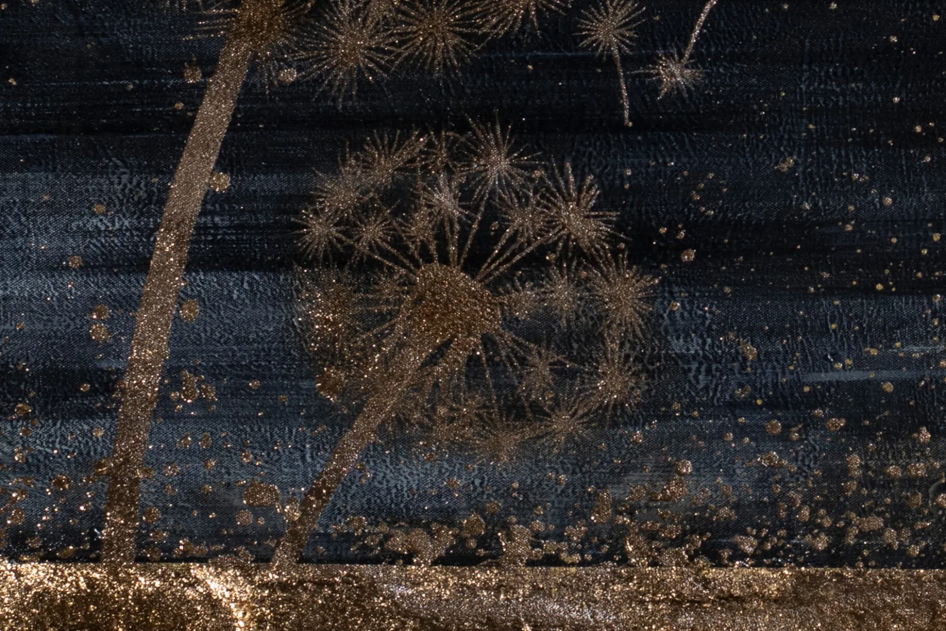 XXL Öl Gemälde 'Dandelions in the Night' | Handgemaltes Unikat