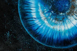 XXL Öl Gemälde 'Dark Blue Iris' | Handgemaltes Unikat
