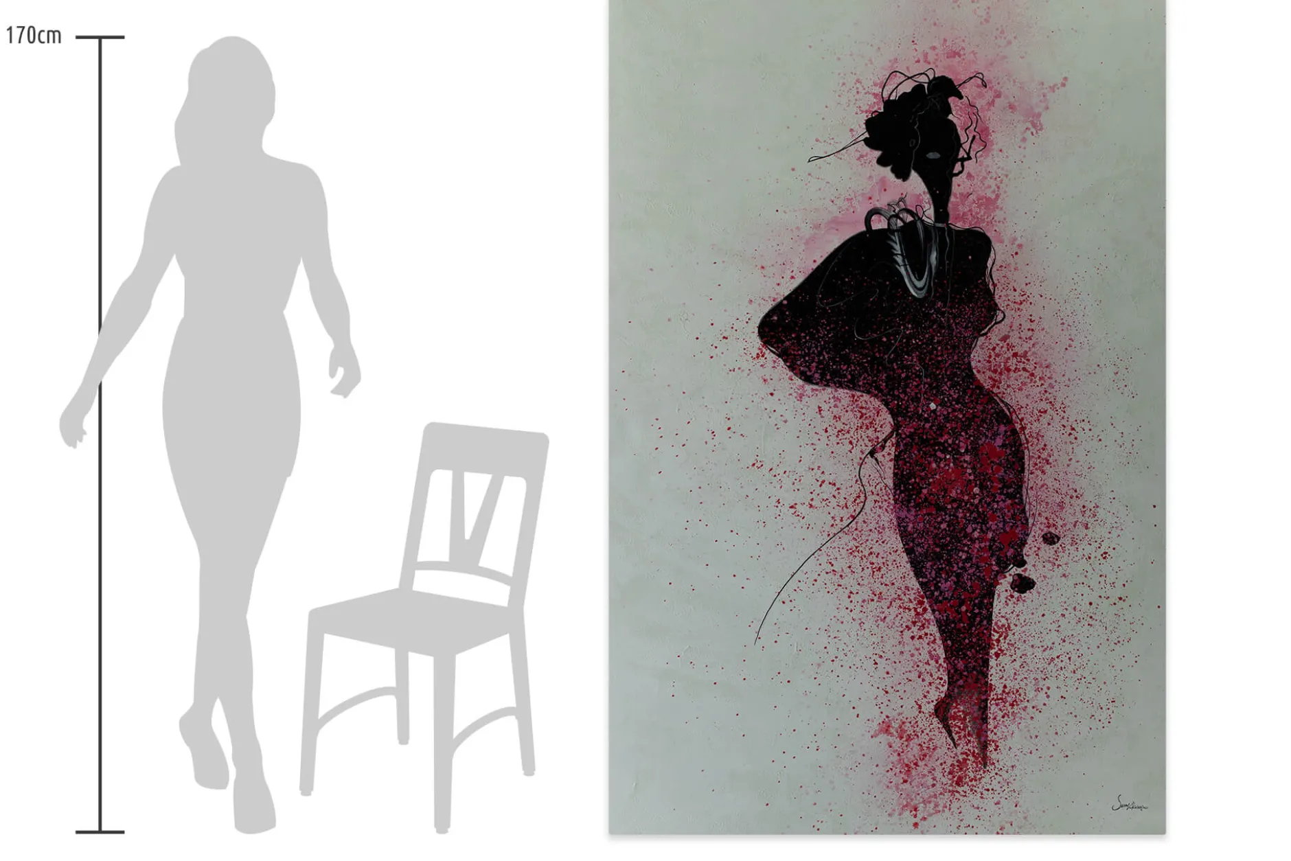 XXL Öl Gemälde 'Dark Diva' | Handgemaltes Unikat