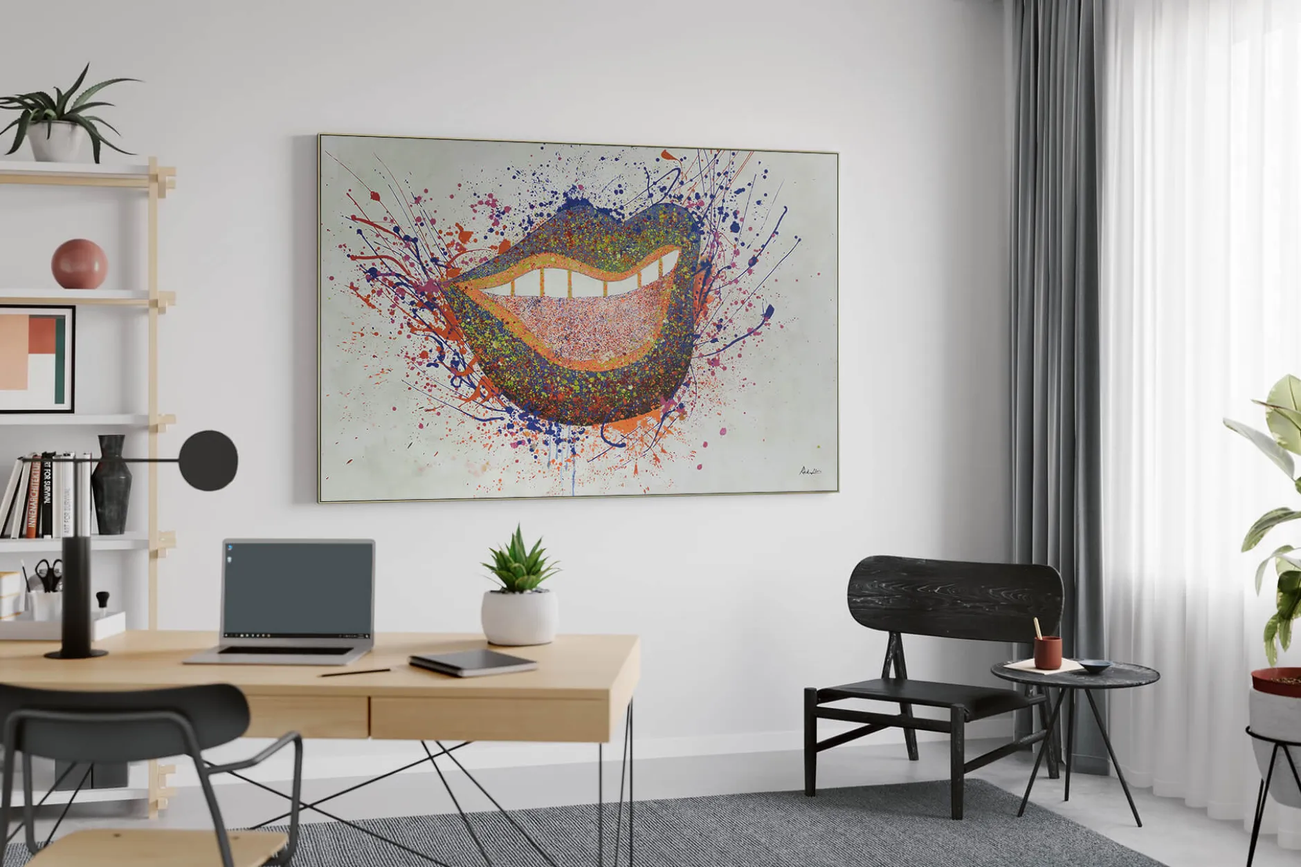 XXL Öl Gemälde 'Dazzling Smile' | Handgemaltes Unikat