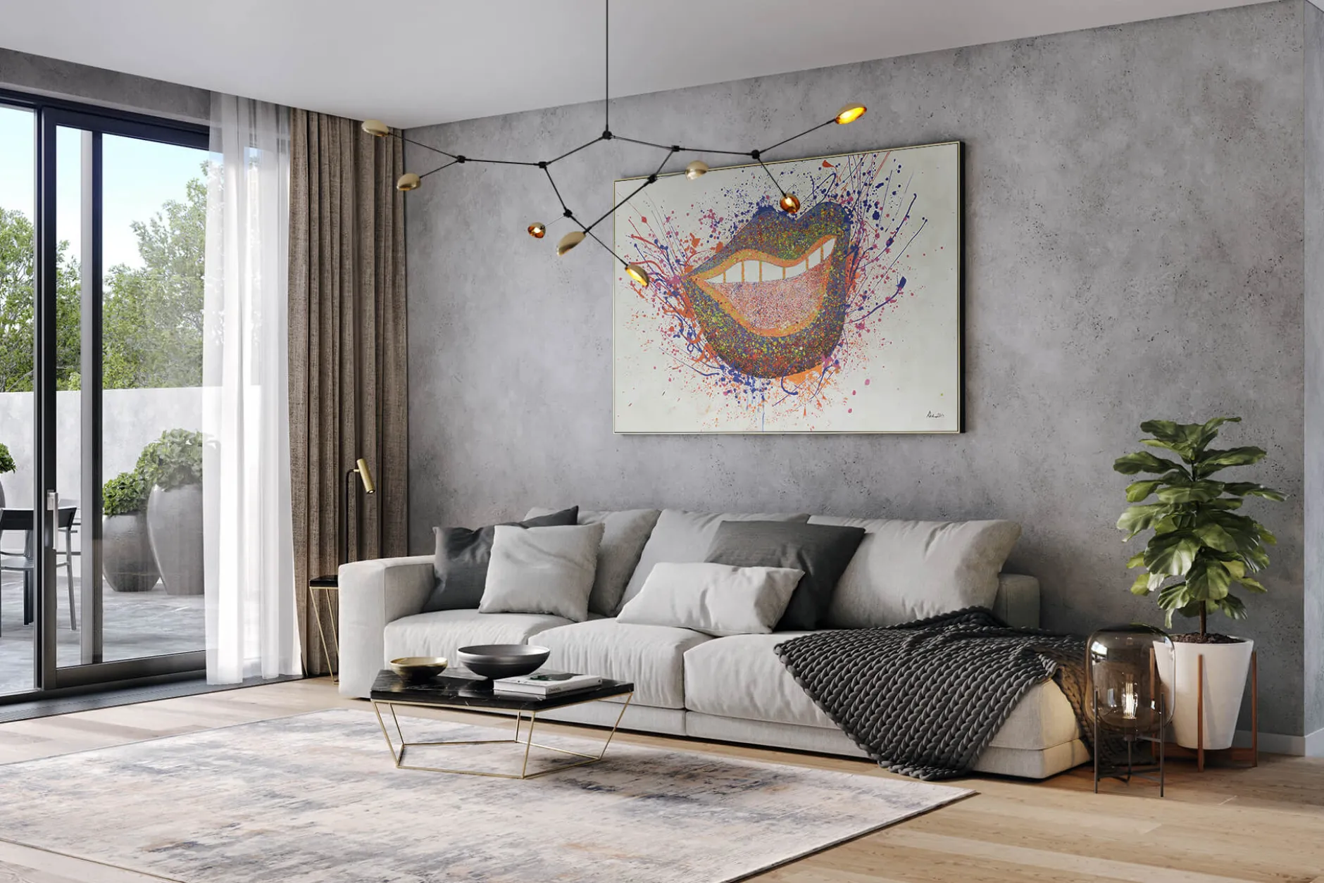 XXL Öl Gemälde 'Dazzling Smile' | Handgemaltes Unikat