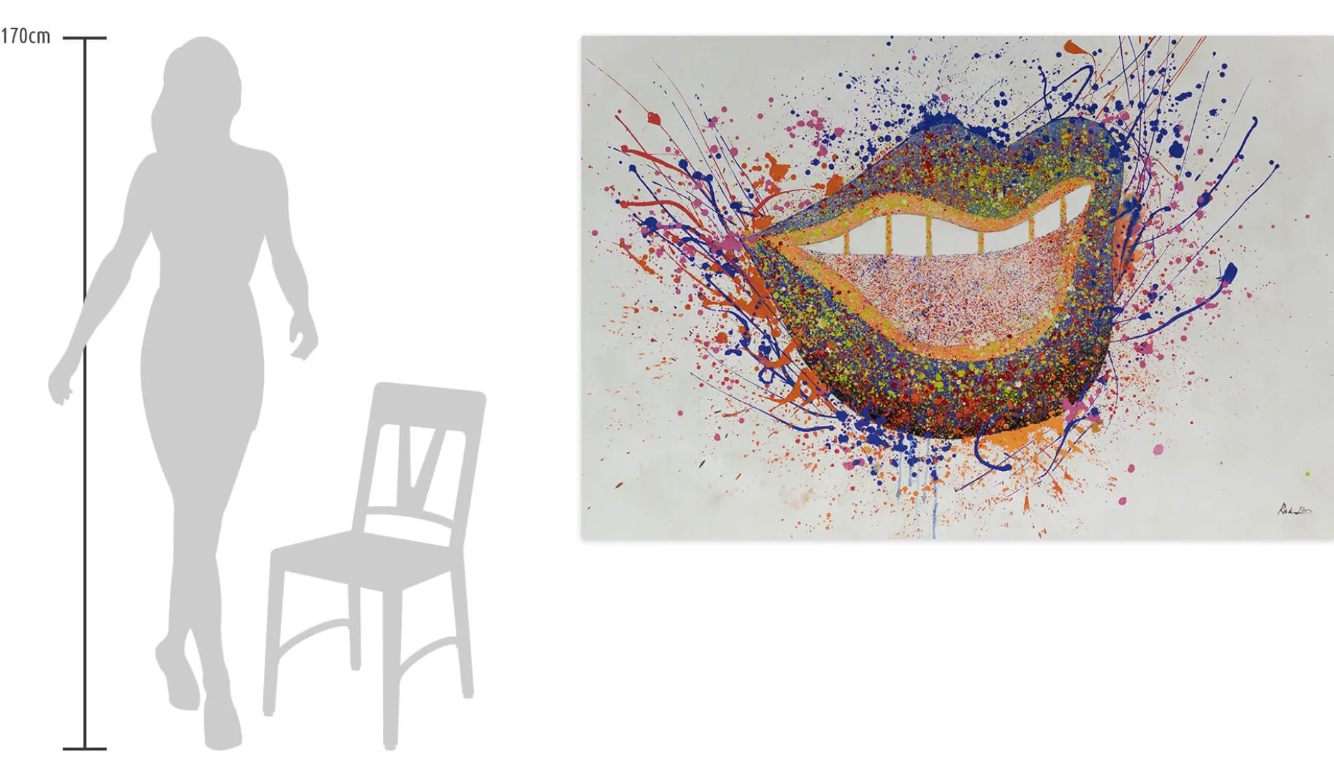 XXL Öl Gemälde 'Dazzling Smile' | Handgemaltes Unikat