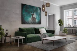 XXL Öl Gemälde 'Deer in the Moonlight' | Handgemaltes Unikat