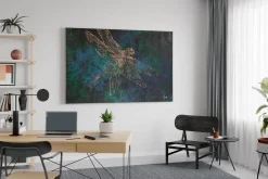 XXL Öl Gemälde 'Delicate Dragonfly' | Handgemaltes Unikat