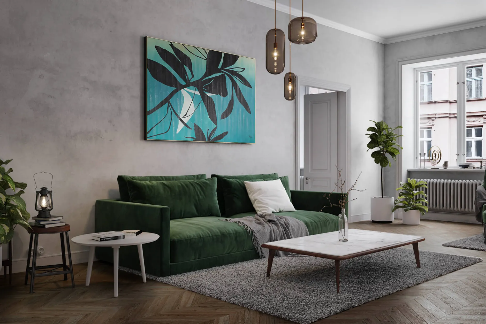 XXL Öl Gemälde 'Der Garten von Matisse' | Handgemaltes Unikat