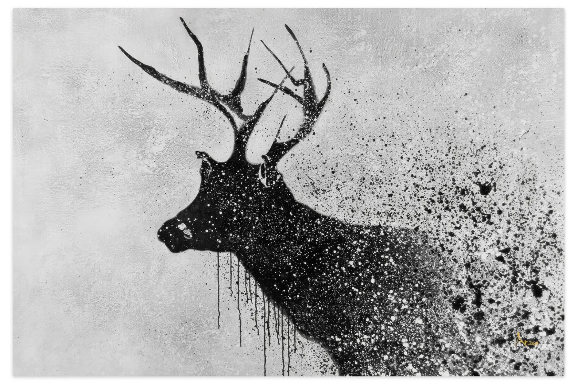 XXL Öl Gemälde 'Der letzte Hirsch' | Handgemaltes Unikat