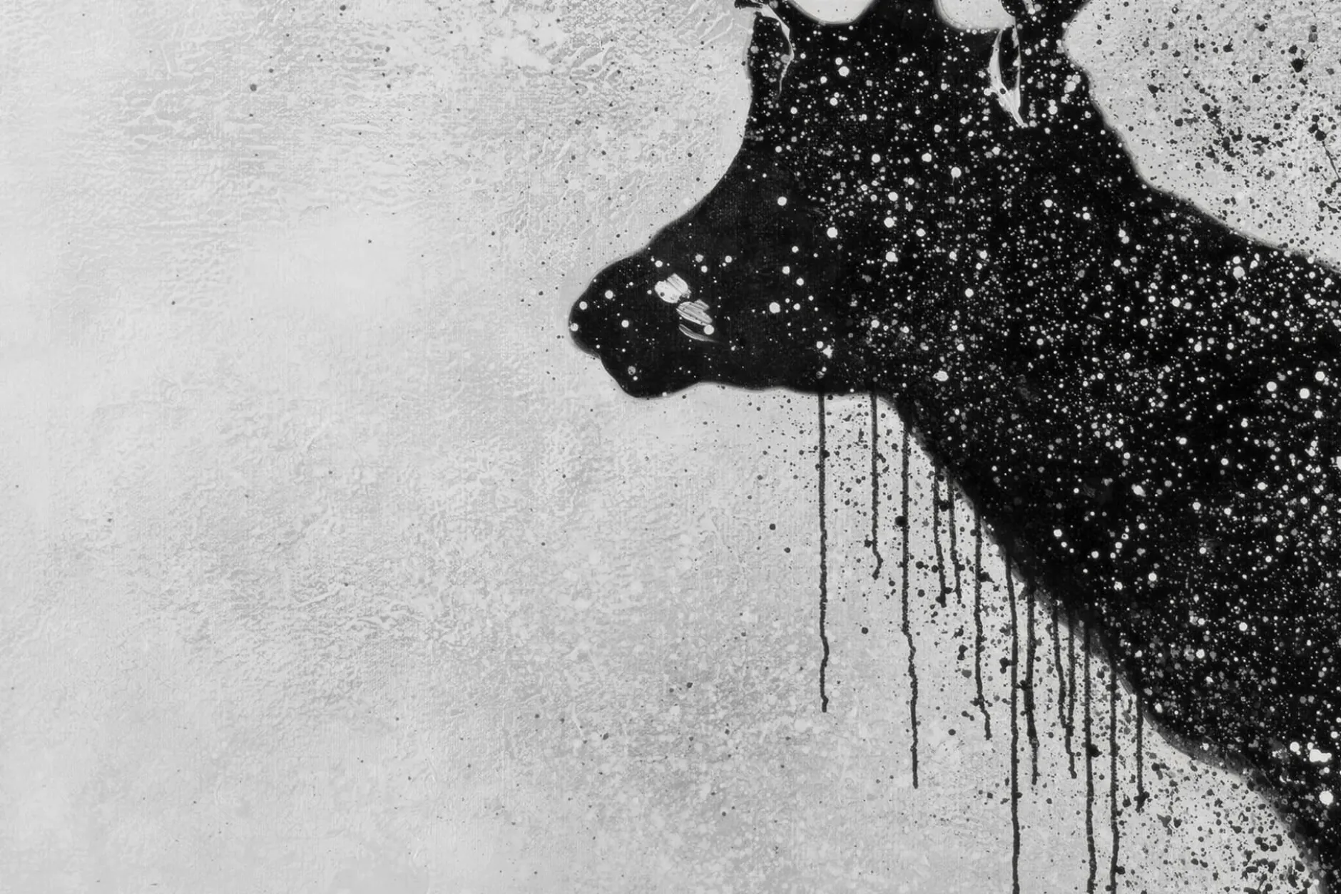 XXL Öl Gemälde 'Der letzte Hirsch' | Handgemaltes Unikat