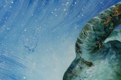 XXL Öl Gemälde 'Diving Turtle' | Handgemaltes Unikat