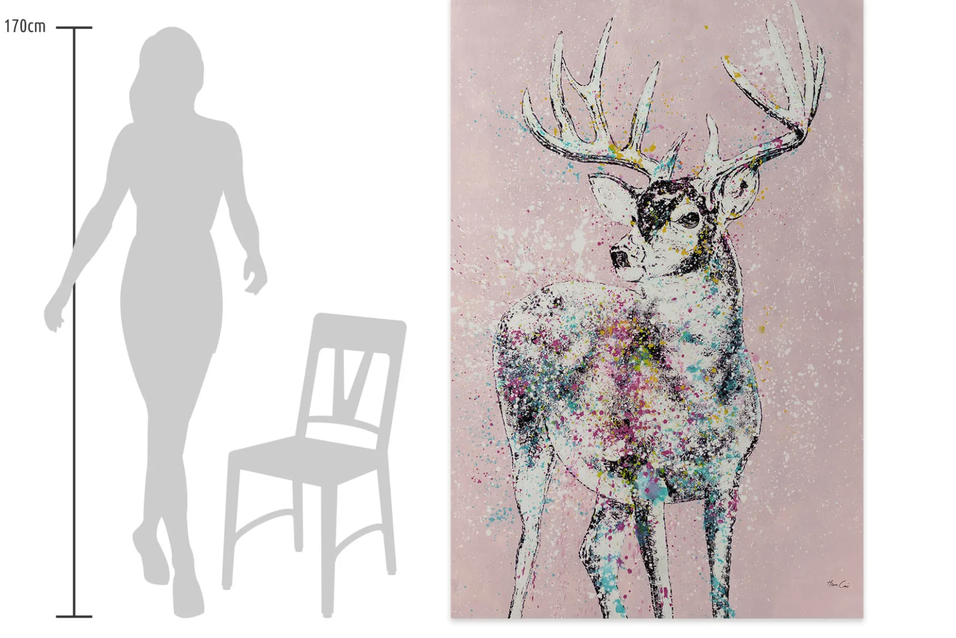 XXL Öl Gemälde 'Dreams of a Deer' | Handgemaltes Unikat
