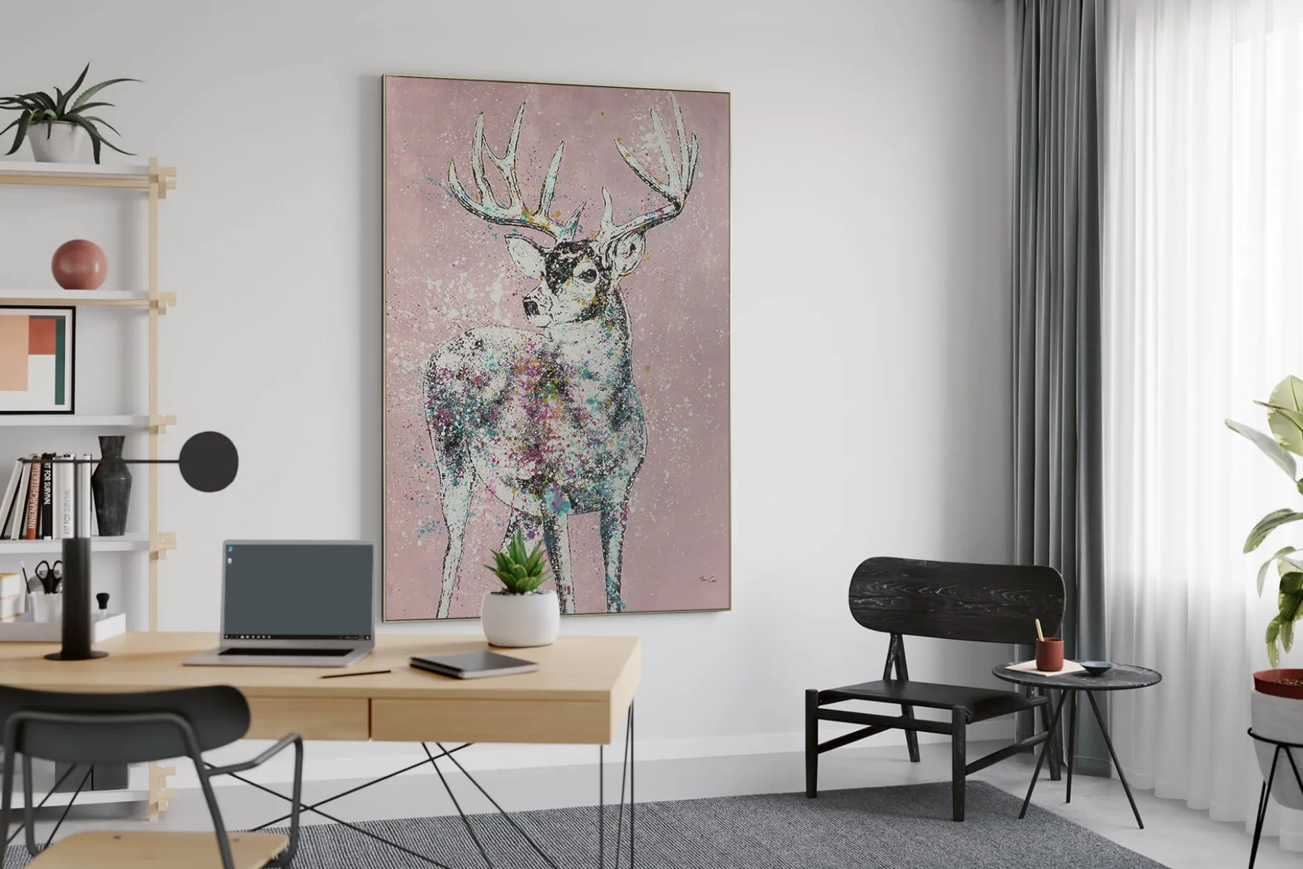 XXL Öl Gemälde 'Dreams of a Deer' | Handgemaltes Unikat