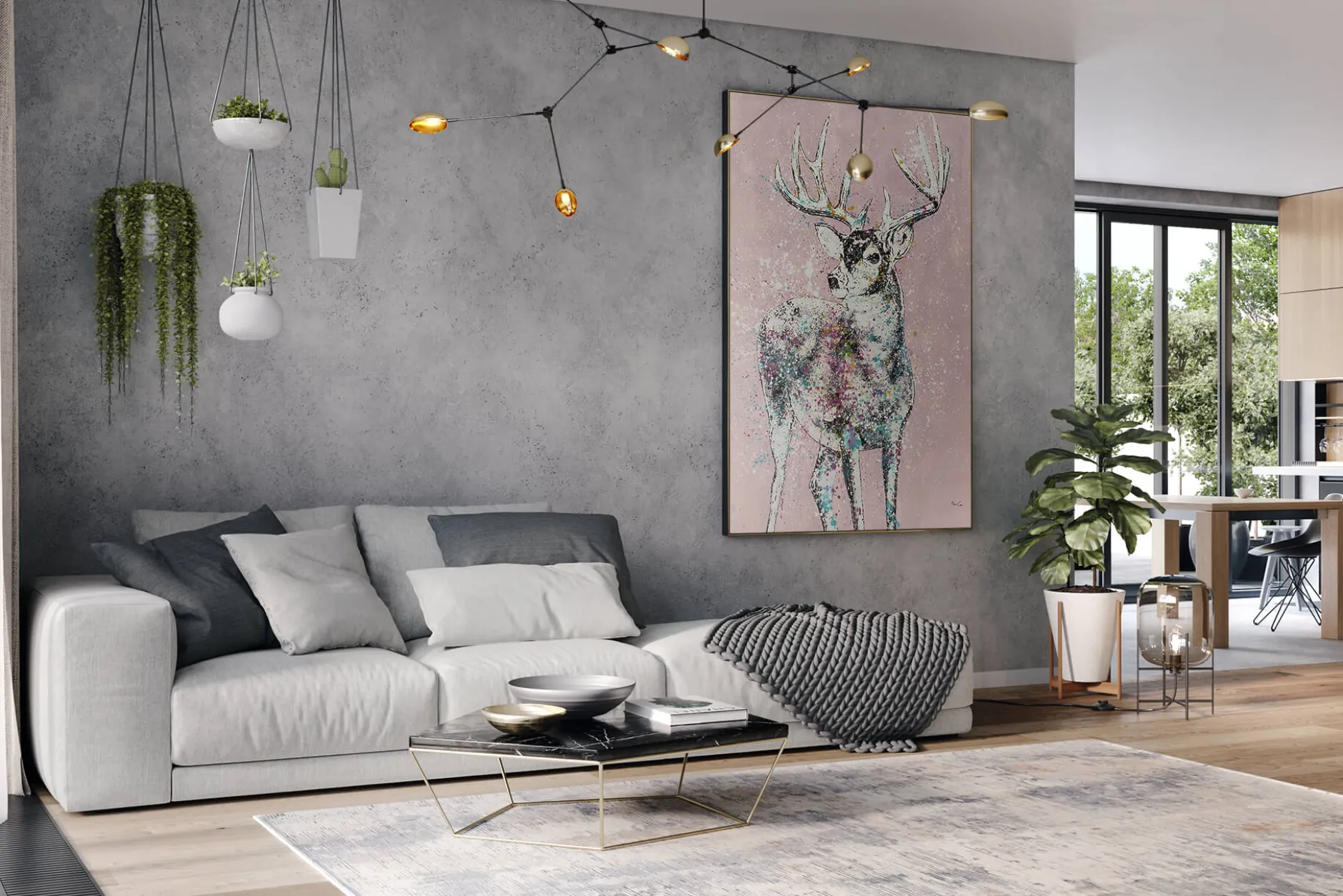 XXL Öl Gemälde 'Dreams of a Deer' | Handgemaltes Unikat