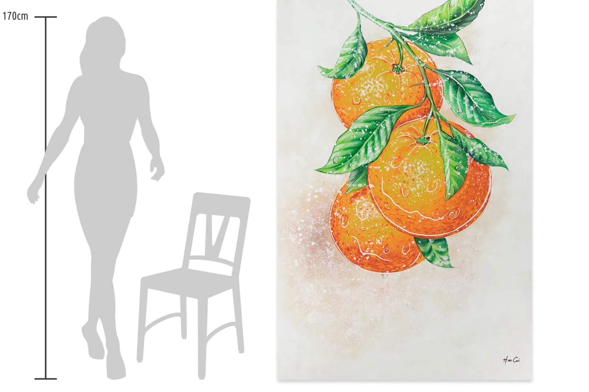 XXL Öl Gemälde 'Duft der Orangen' | Handgemaltes Unikat