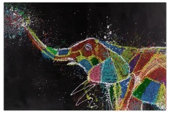 XXL Öl Gemälde 'Ecstatic Elephant' | Handgemaltes Unikat