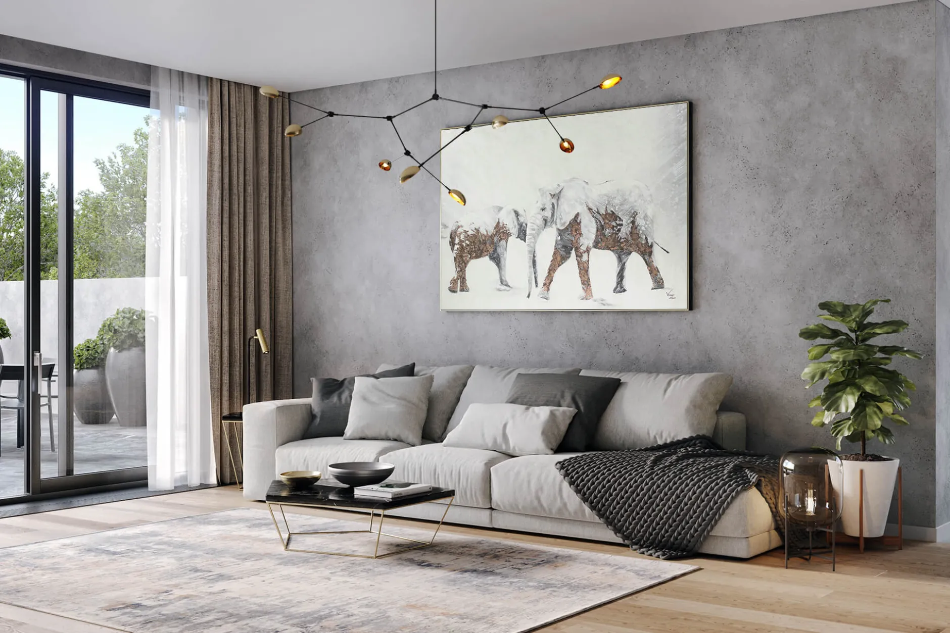 XXL Öl Gemälde 'Elefant Beauty' | Handgemaltes Unikat