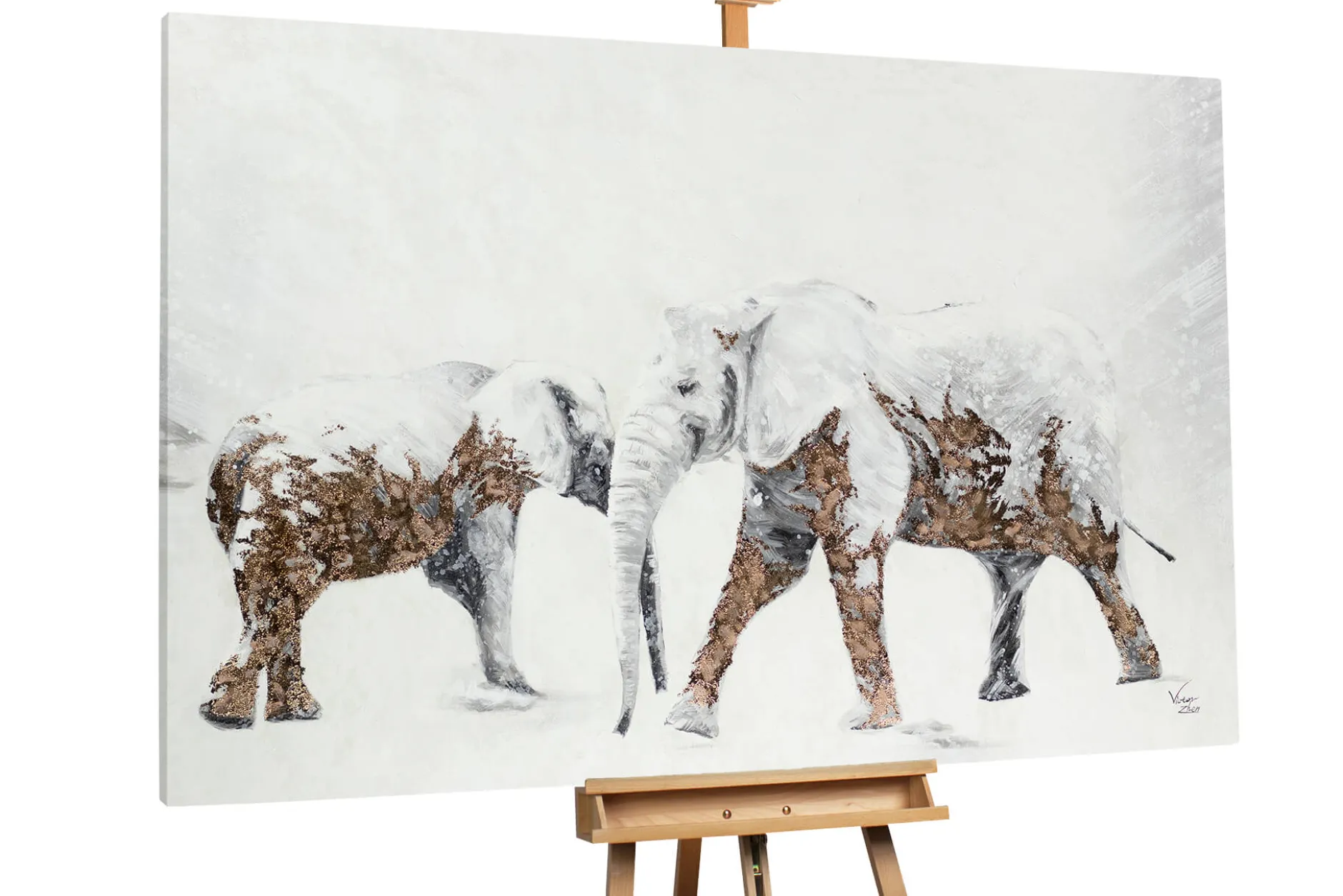 XXL Öl Gemälde 'Elefant Beauty' | Handgemaltes Unikat