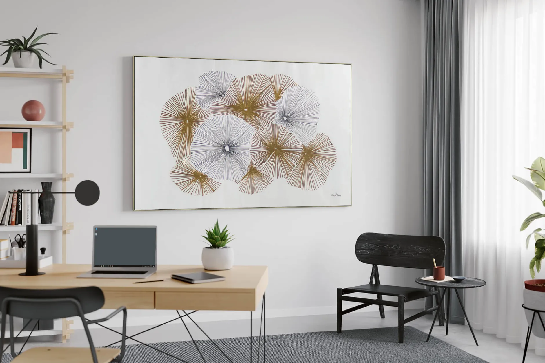 XXL Öl Gemälde 'Eleganter Blumenstrauß' | Handgemaltes Unikat
