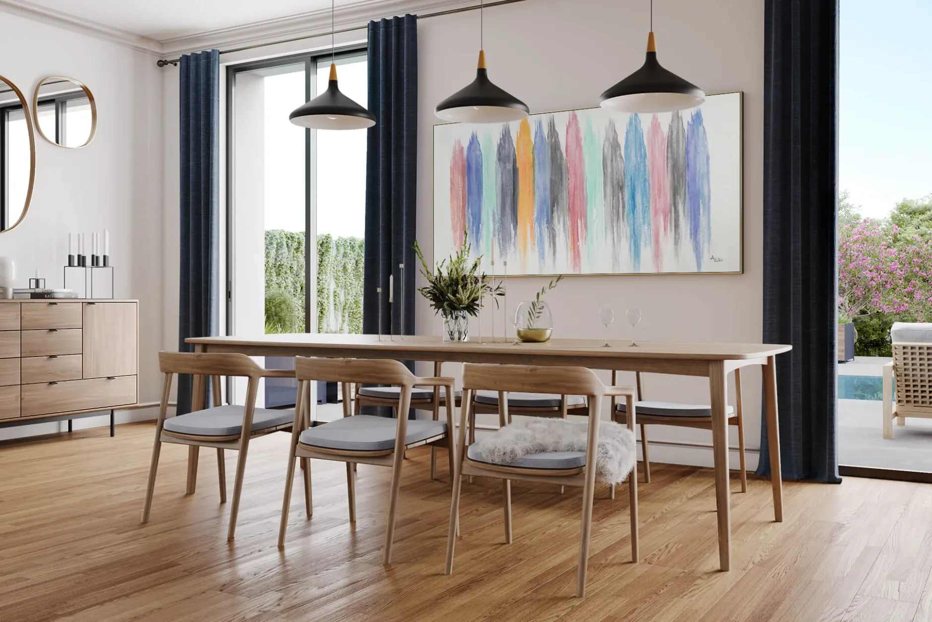 XXL Öl Gemälde 'Eleganz der Farben' | Handgemaltes Unikat