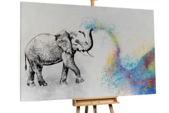 XXL Öl Gemälde 'Elephant Joy' | Handgemaltes Unikat