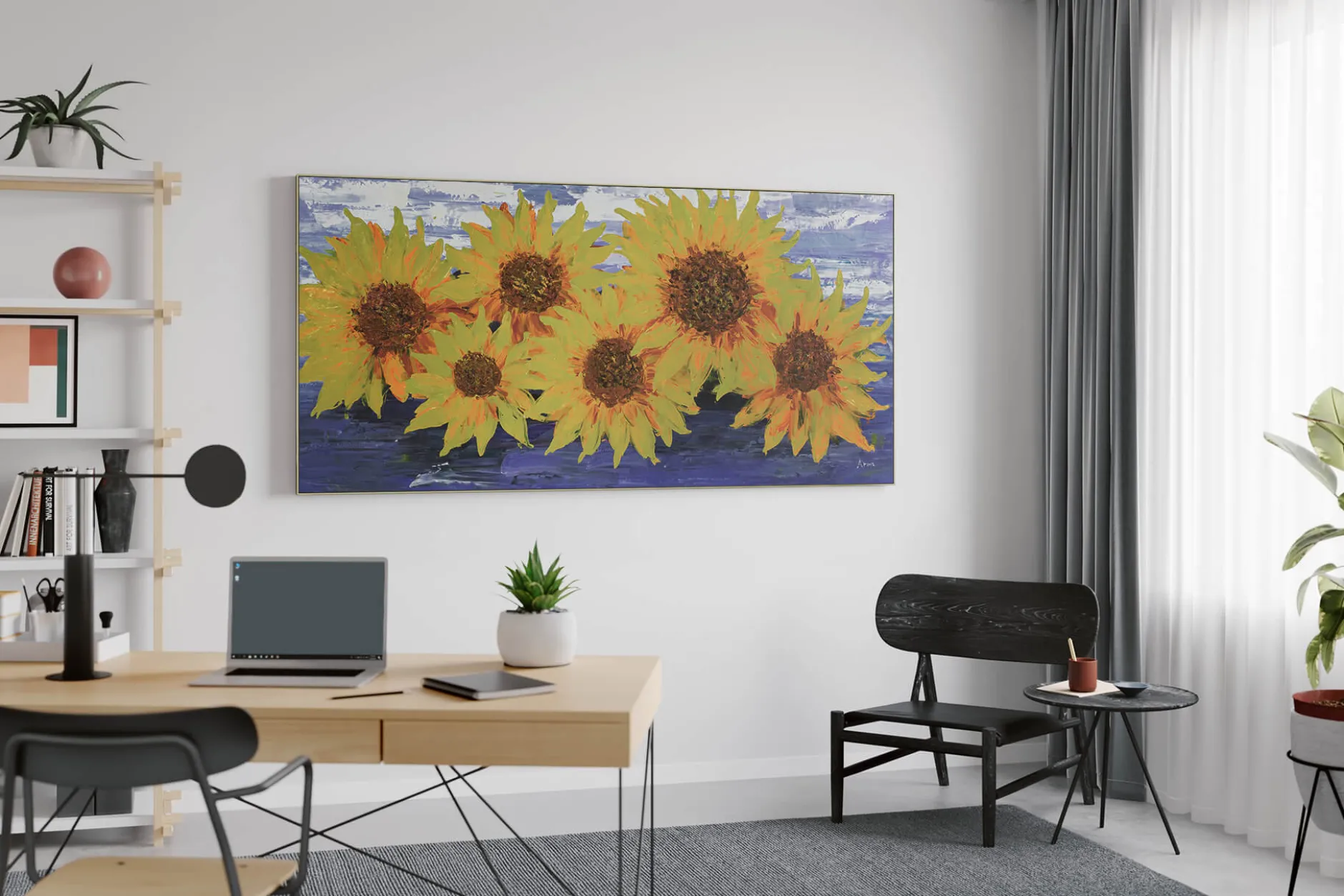 XXL Öl Gemälde 'Emblem der Sonne' | Handgemaltes Unikat