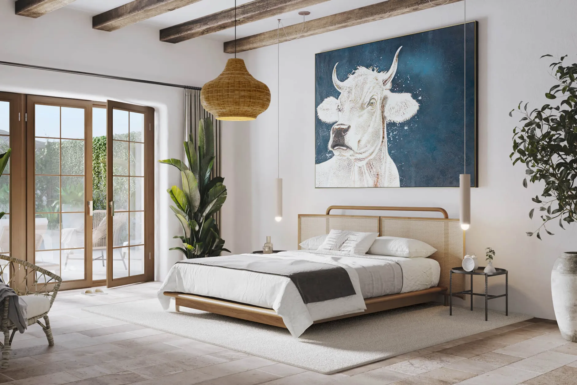 XXL Öl Gemälde 'Enchanted Cow' | Handgemaltes Unikat