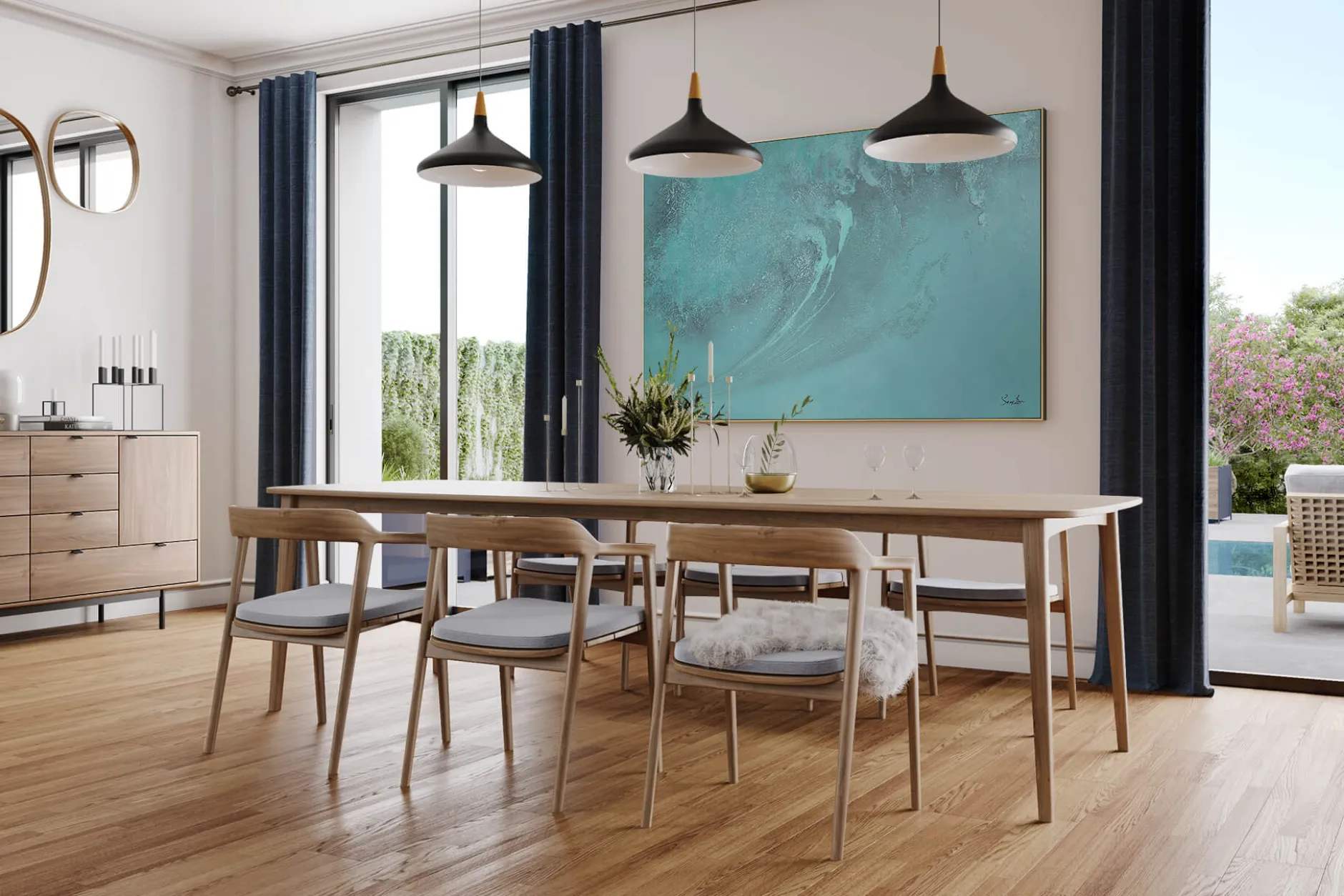 XXL Öl Gemälde 'Endless Wave' | Handgemaltes Unikat