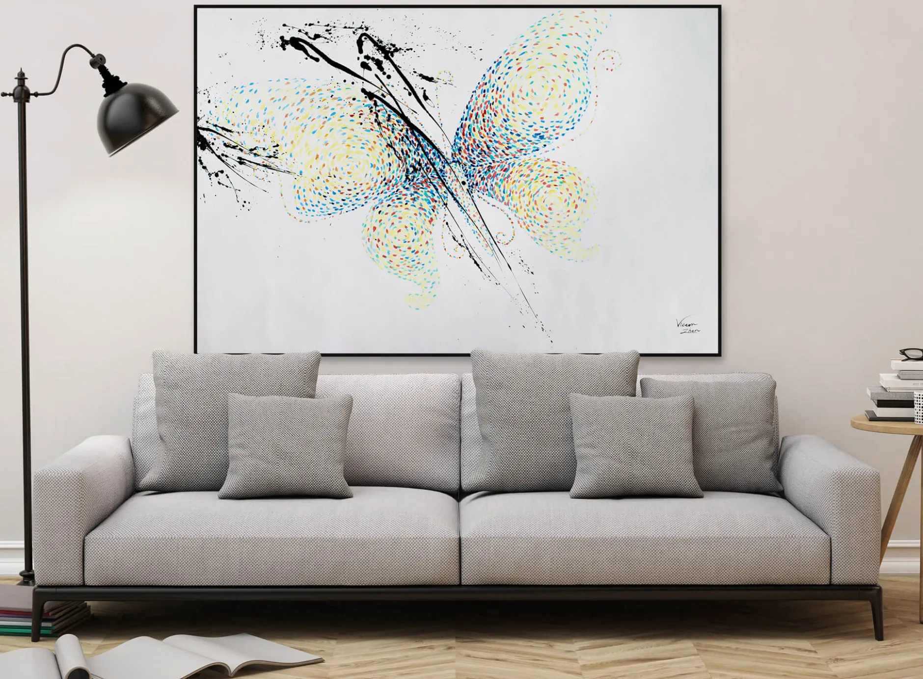 XXL Öl Gemälde 'Ethereal Butterfly' | Handgemaltes Unikat