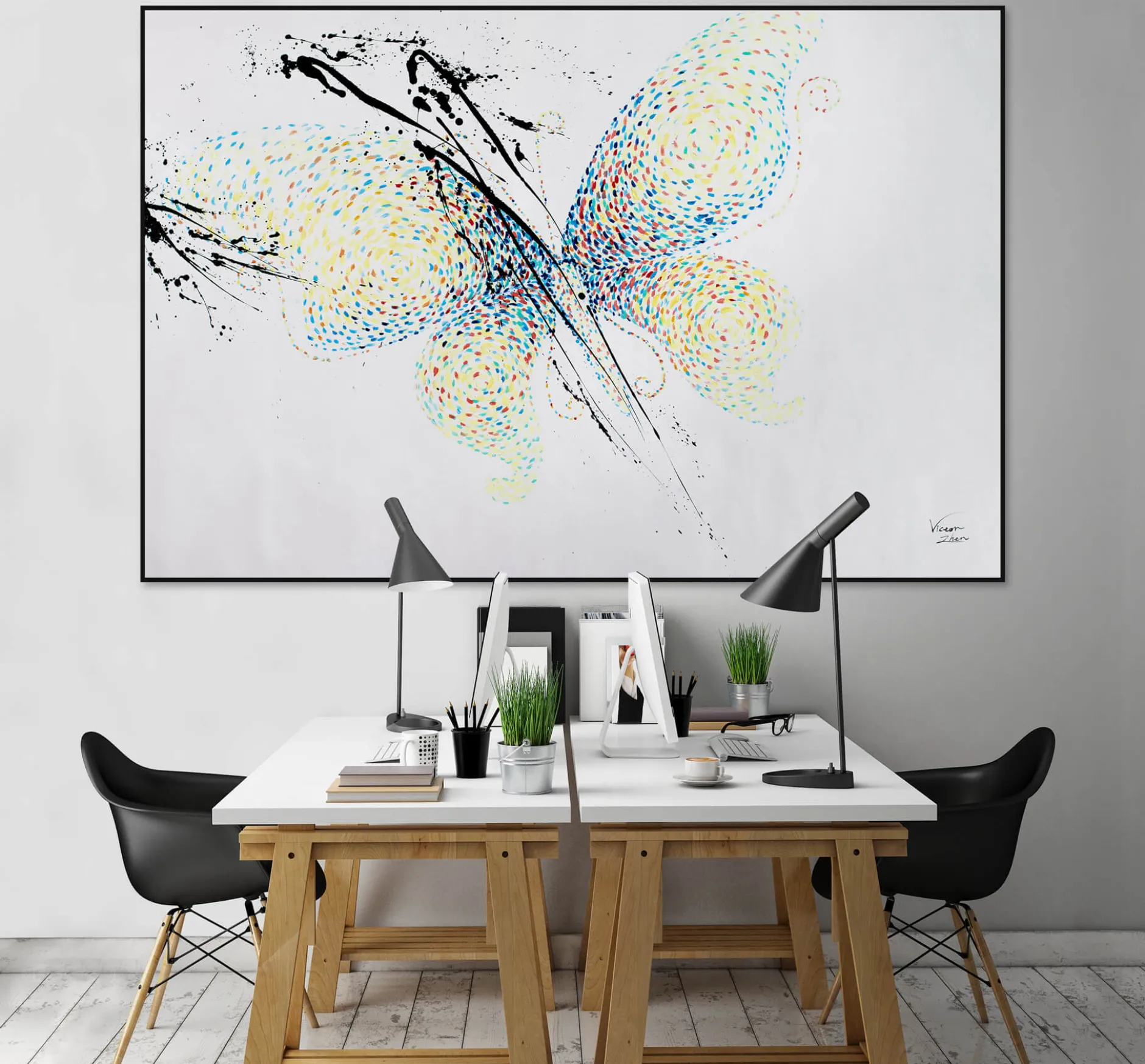 XXL Öl Gemälde 'Ethereal Butterfly' | Handgemaltes Unikat