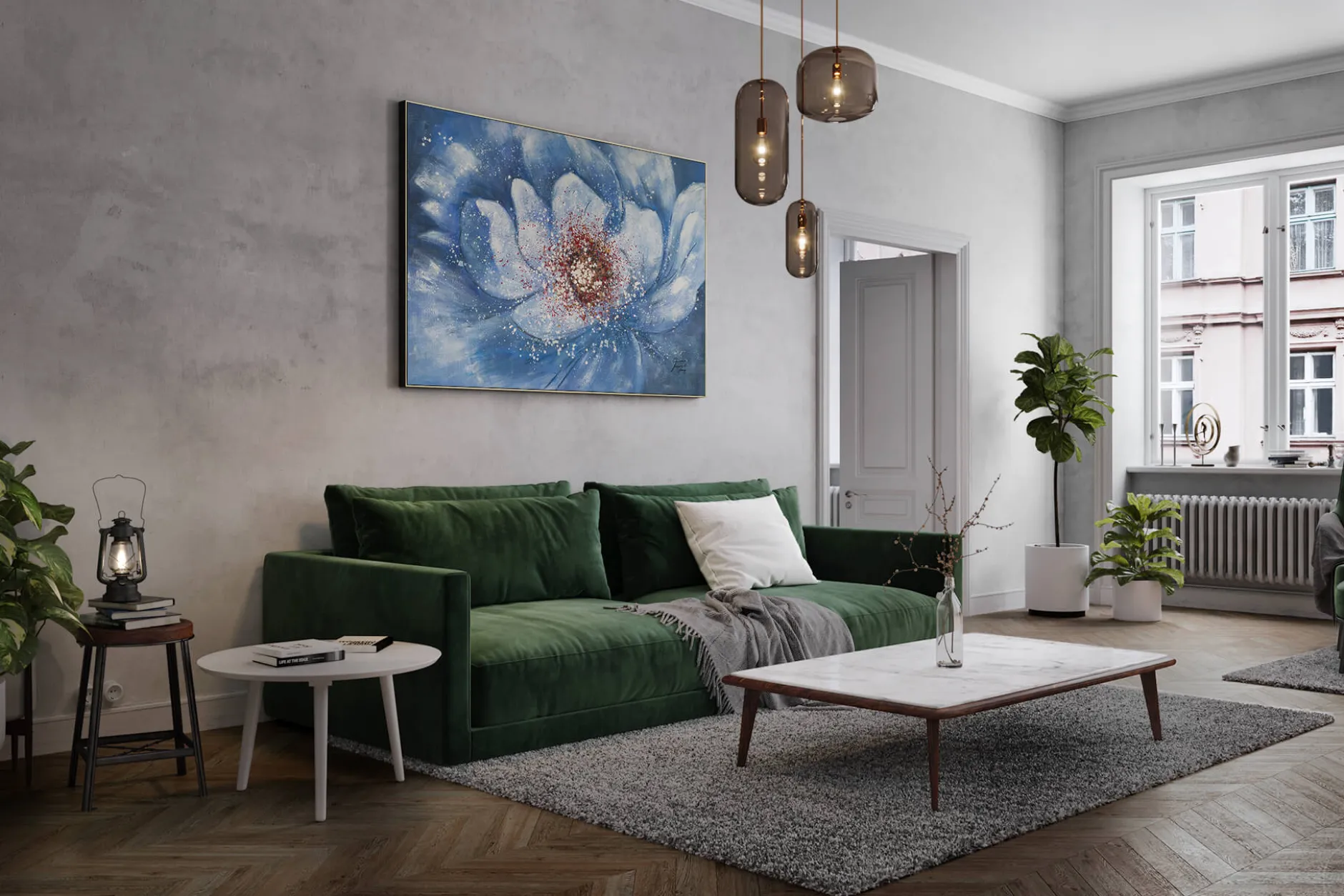 XXL Öl Gemälde 'Evanescent Flower' | Handgemaltes Unikat