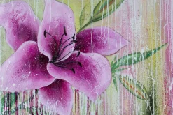 XXL Öl Gemälde 'Exotic Lily' | Handgemaltes Unikat