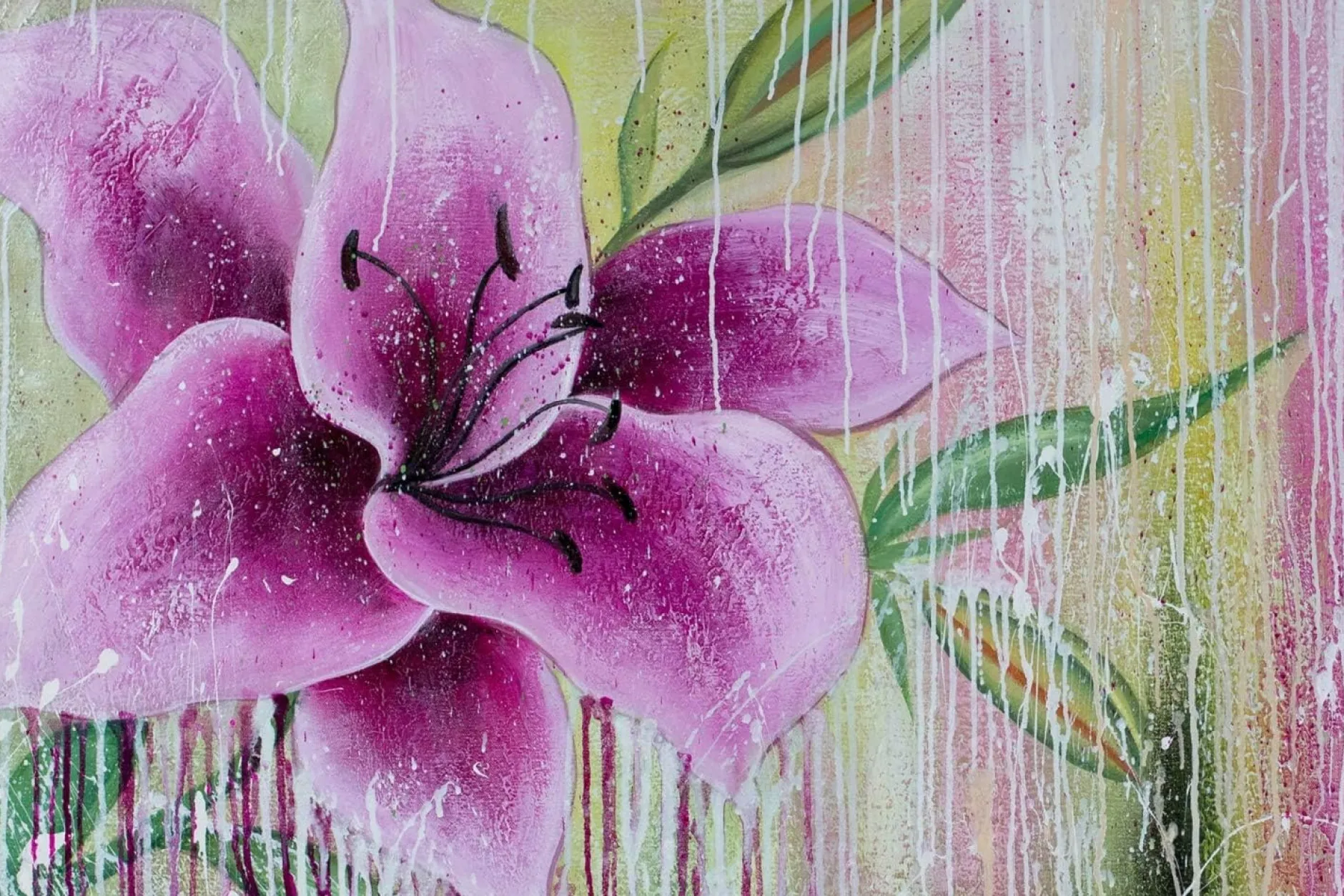 XXL Öl Gemälde 'Exotic Lily' | Handgemaltes Unikat