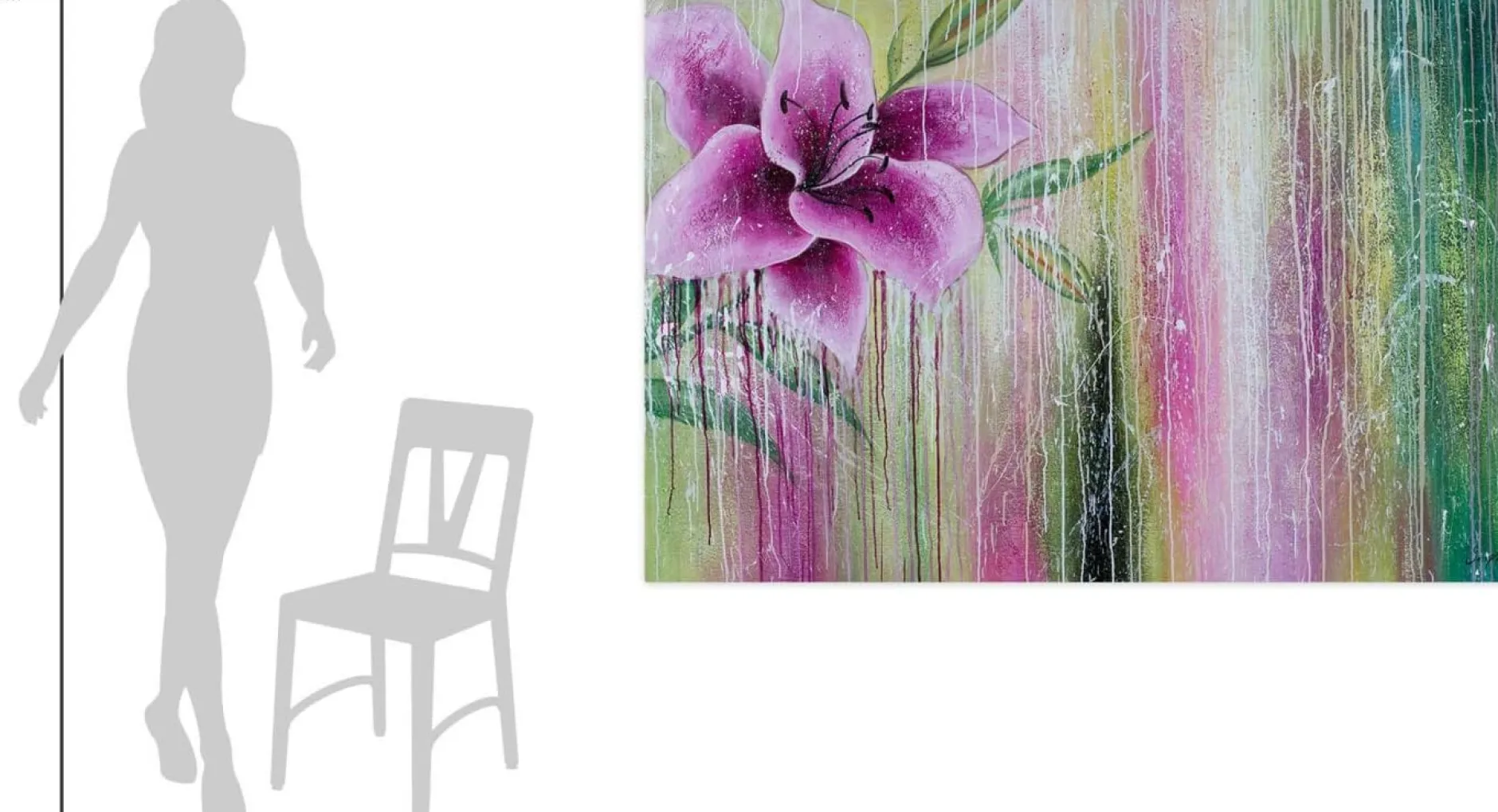 XXL Öl Gemälde 'Exotic Lily' | Handgemaltes Unikat
