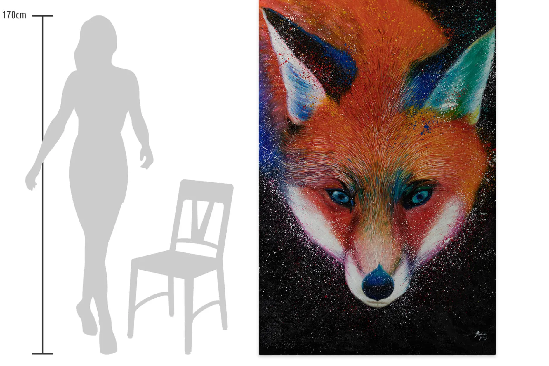 XXL Öl Gemälde 'Fabel vom Fuchs' | Handgemaltes Unikat