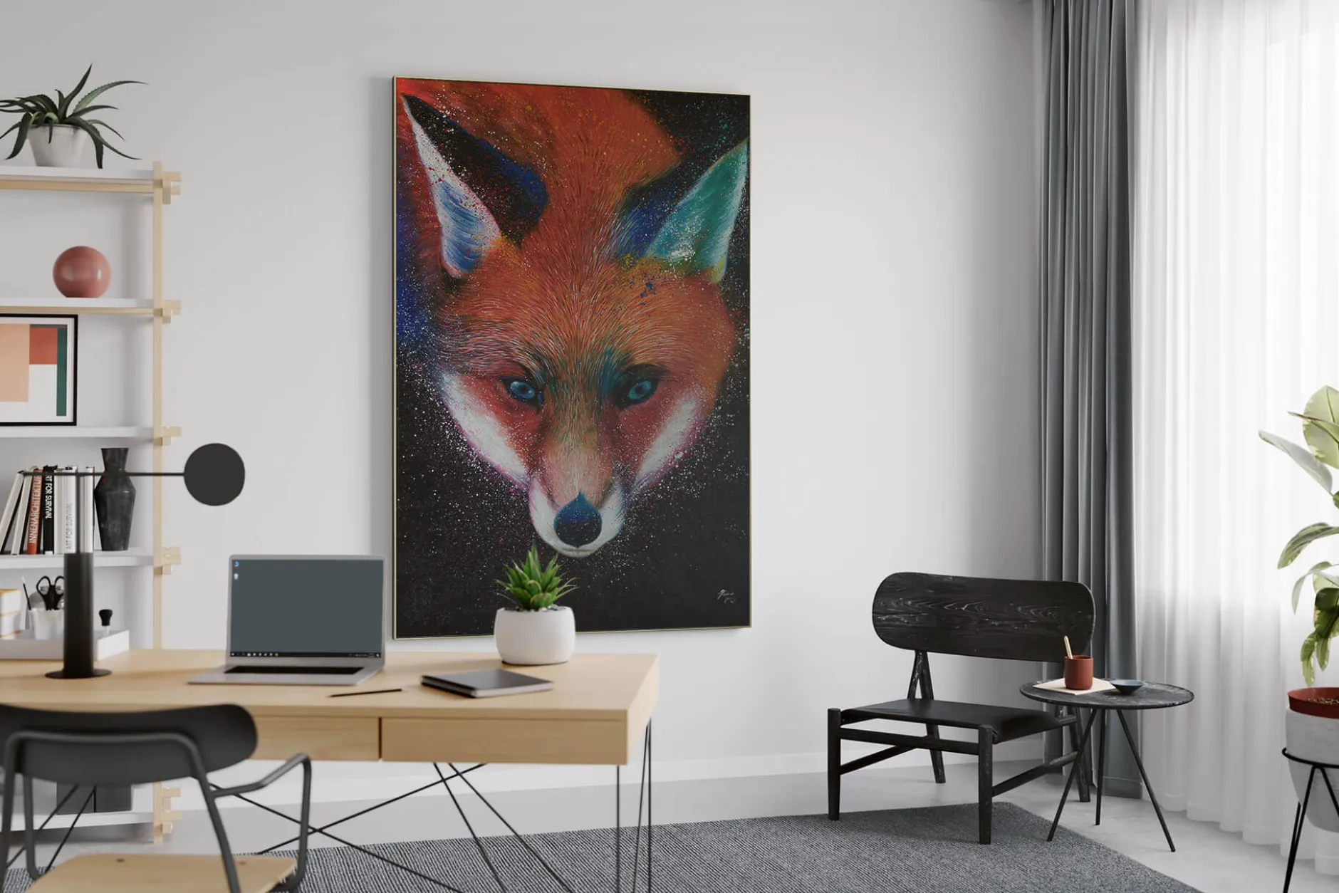 XXL Öl Gemälde 'Fabel vom Fuchs' | Handgemaltes Unikat
