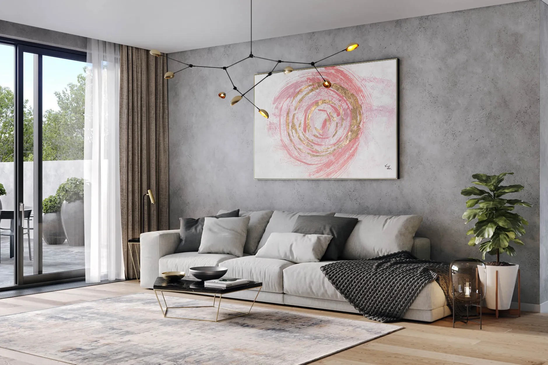 XXL Öl Gemälde 'Faint Rose' | Handgemaltes Unikat