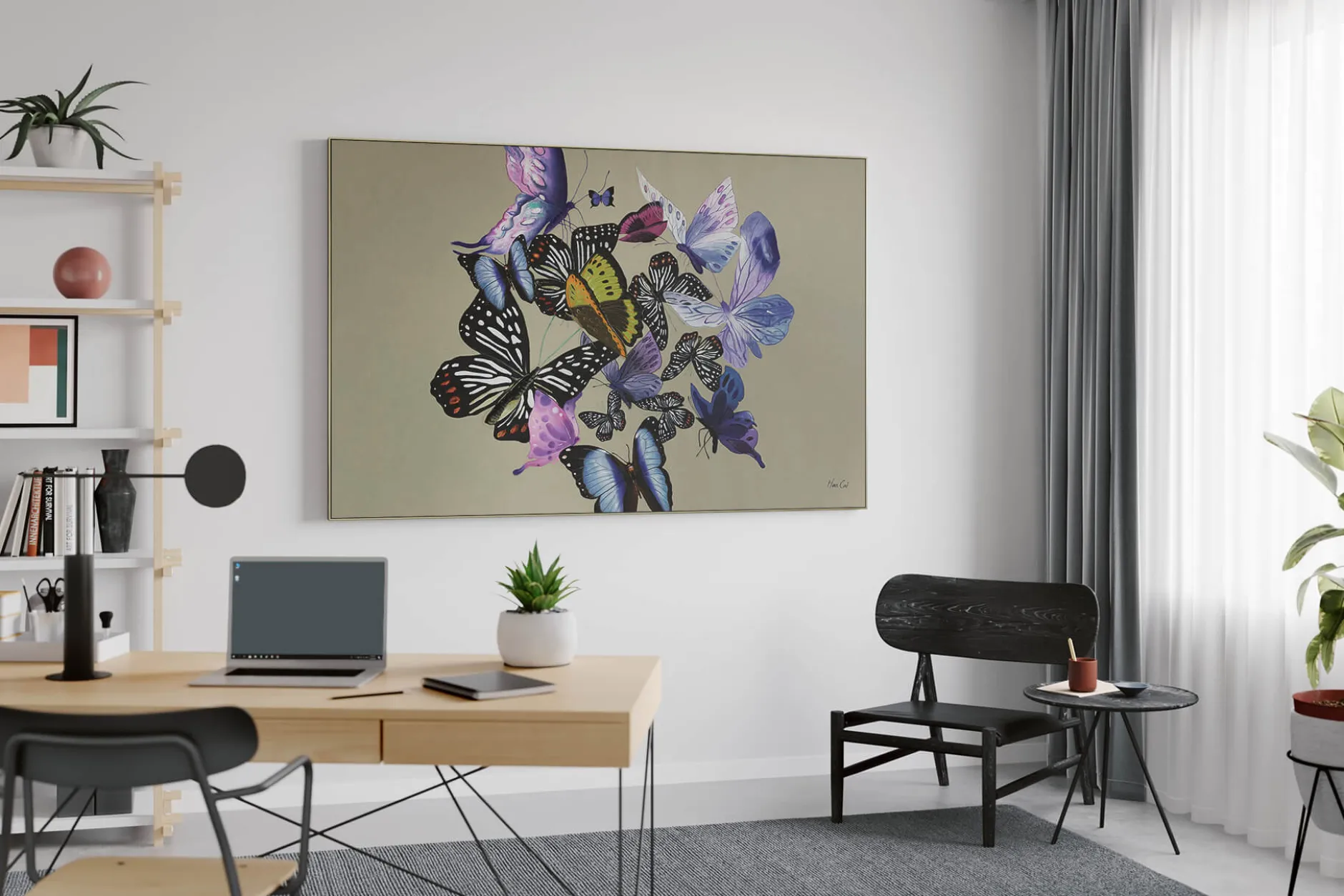 XXL Öl Gemälde 'Fairytale Butterflies' | Handgemaltes Unikat